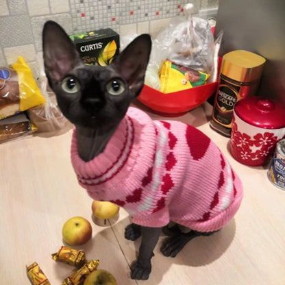 Suéter navideño acogedor con forma de gato