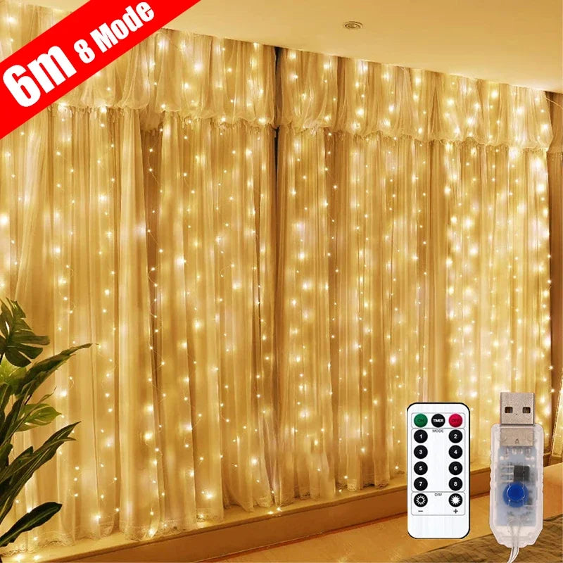 Cortinas de luces LED con mando a distancia