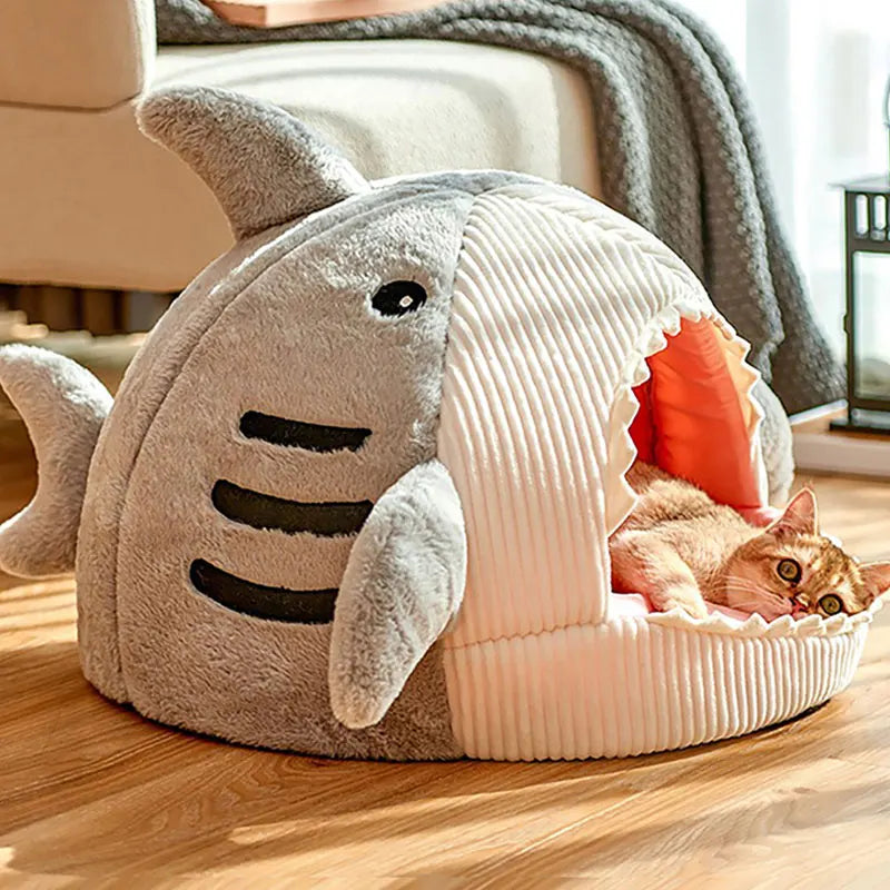 Purr-fect Comfort: Shark Pet Nest for Cats