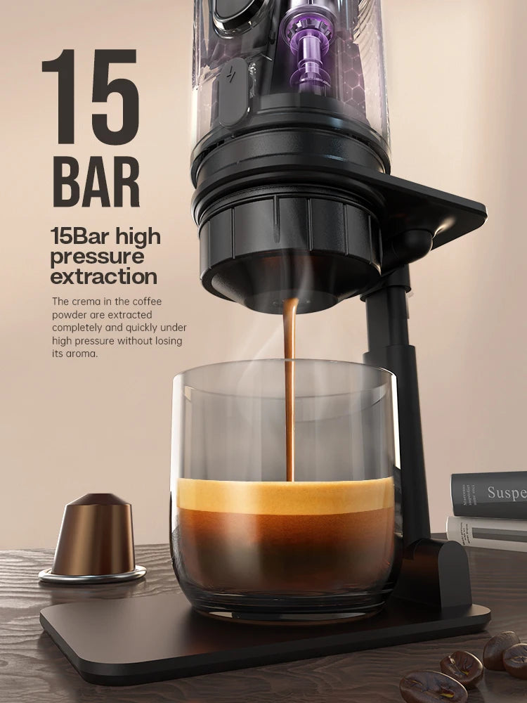 HiBREW Portable Coffee Maker – For Home, Car & Nespresso Pods