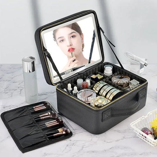 LED Makeup Case with Mirror