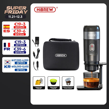 HiBREW Portable Coffee Maker – For Home, Car & Nespresso Pods