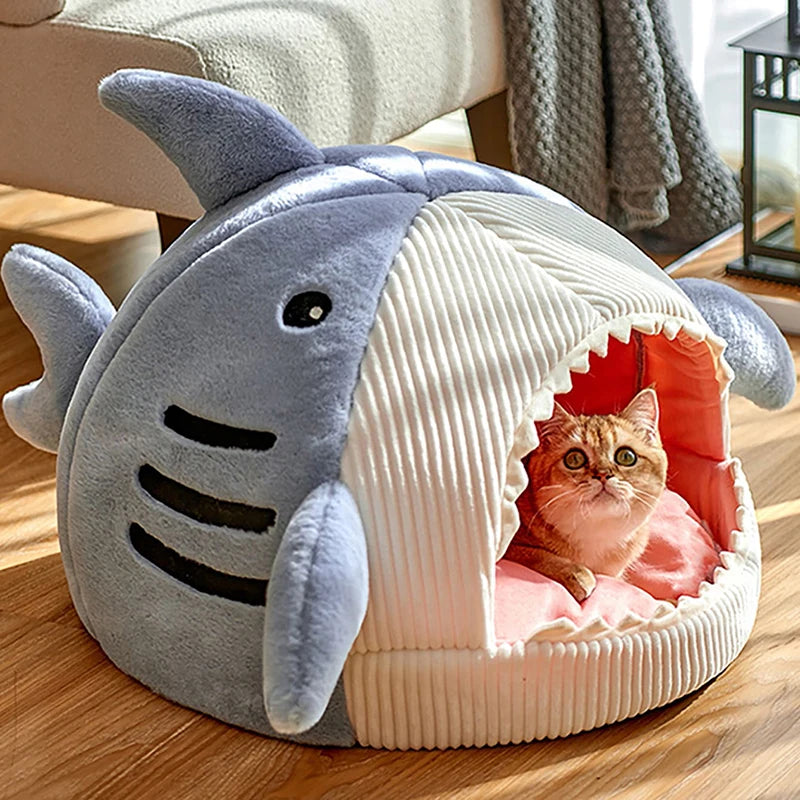 Purr-fect Comfort: Shark Pet Nest for Cats