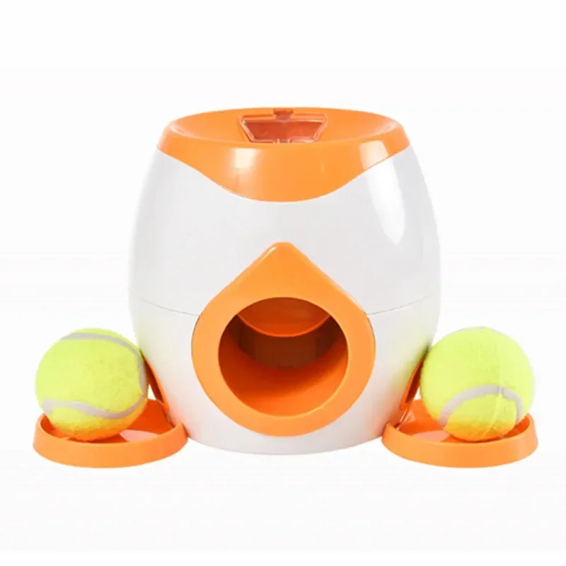 Fetch &amp; Feast: lanzador automático de pelotas de tenis para perros