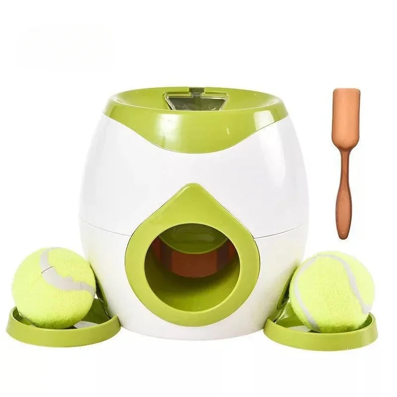 Fetch &amp; Feast: lanzador automático de pelotas de tenis para perros