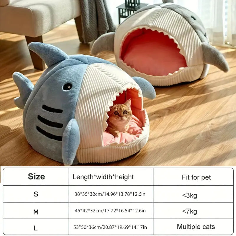 Purr-fect Comfort: Shark Pet Nest for Cats