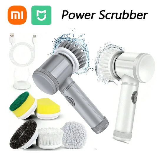 Multi-Purpose Spin Scrubber – Durable ABS & Nylon with 5 Brush Heads