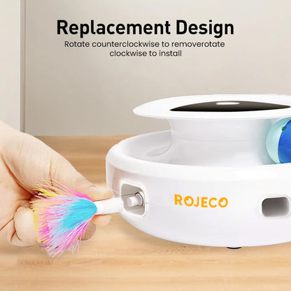 ROJECO 2-in-1 Smart Pet Toy: Double the Fun for Your Feline Friend