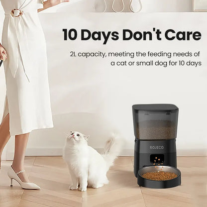 ROJECO Automatic Pet Feeder: Hassle-Free Feeding for Cats and Dogs