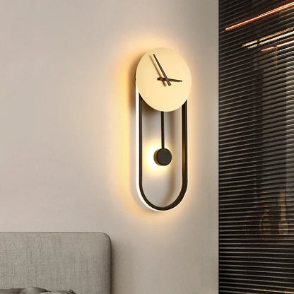 Elegancia moderna: lámpara de pared con reloj LED para cualquier espacio